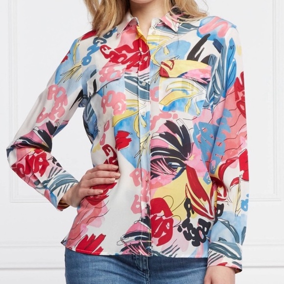 MARELLA Tops - Marella 100% Silk Floral Print Top